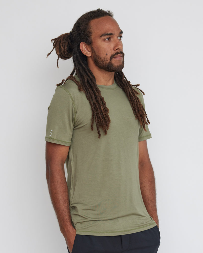 Piha Fitted T-Shirt | Forest Green | Men