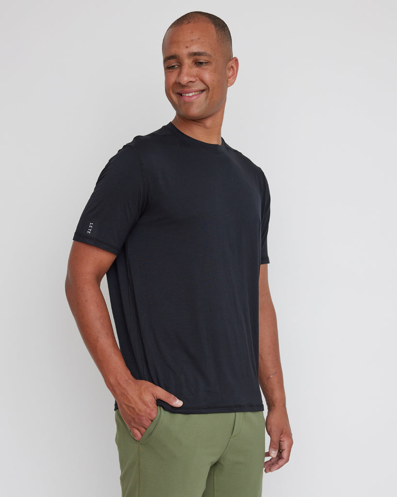 Piha Fitted T-Shirt | Black | Men