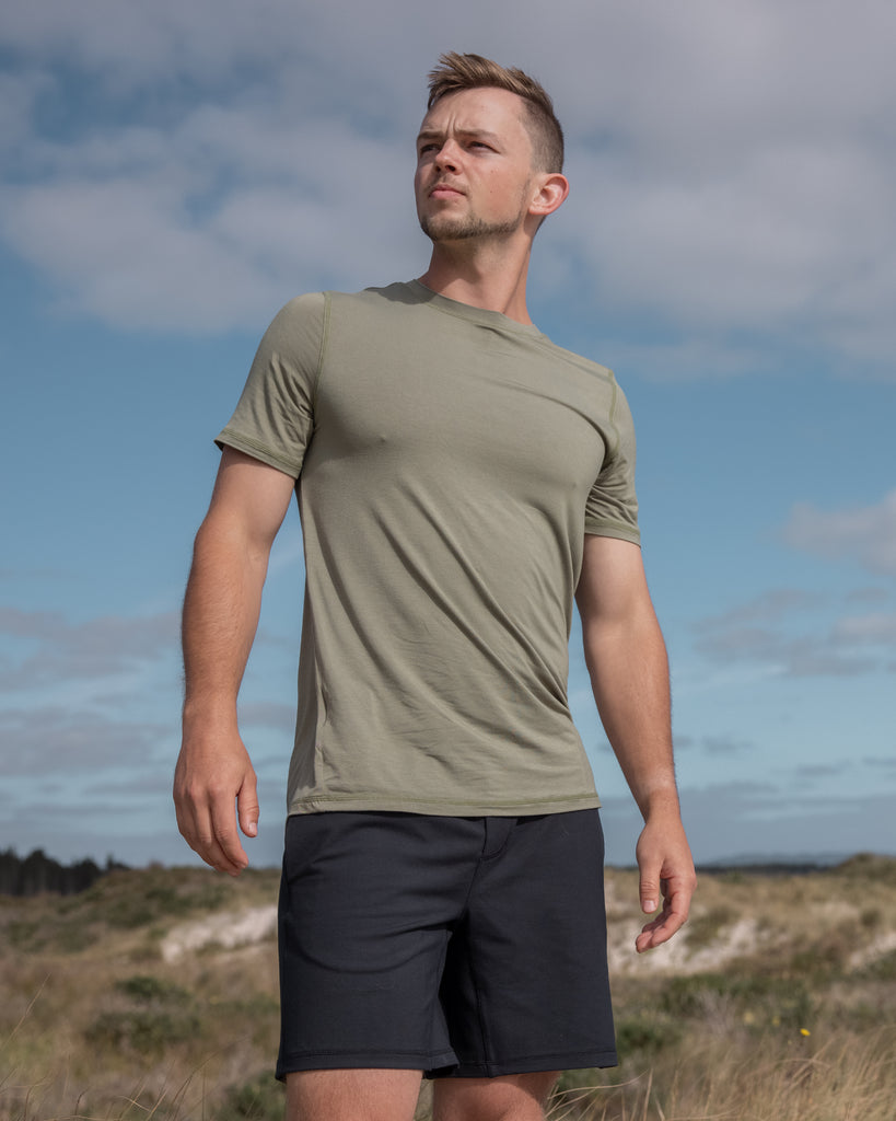 Piha Fitted T-Shirt | Forest Green | Men